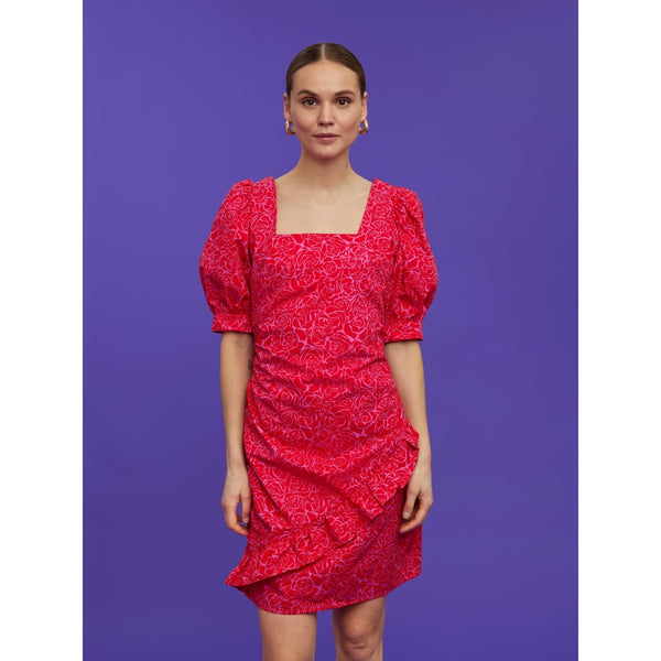 Vero Moda Vero Moda dam klänningVMALASKA Restudsalg Flame Scarlet FLOWERS