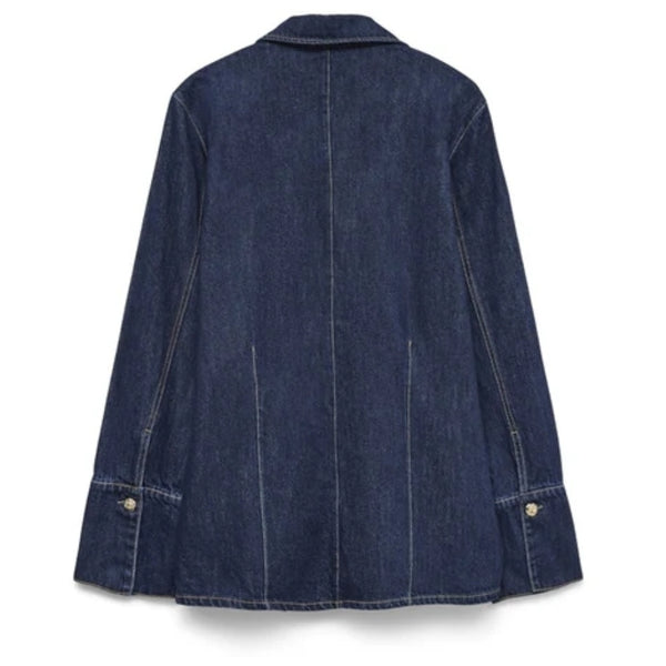 Vero Moda Vero Moda dam överskjol VMNIKKA Shirt Dark Blue Denim