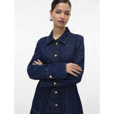 Vero Moda Vero Moda dam överskjol VMNIKKA Shirt Dark Blue Denim
