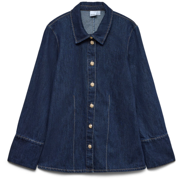 Vero Moda Vero Moda dam överskjol VMNIKKA Shirt Dark Blue Denim