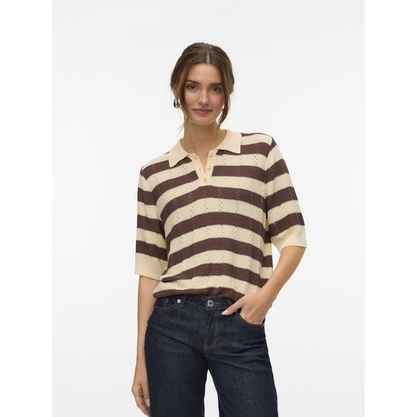 Vero Moda Vero Moda dam polo VMRANDI Polo Macadamia Stripes