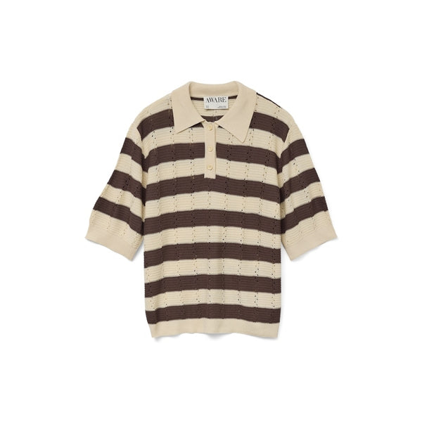 Vero Moda Vero Moda dam polo VMRANDI Polo Macadamia Stripes