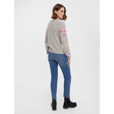 Vero Moda Vero Moda dam stickad VMCANDYCANE Knit Ash W. MELANGE + SNOW WHITE+CHINESE RED+HOT PINK+G
