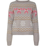 Vero Moda Vero Moda dam stickad VMCANDYCANE Knit Ash W. MELANGE + SNOW WHITE+CHINESE RED+HOT PINK+G