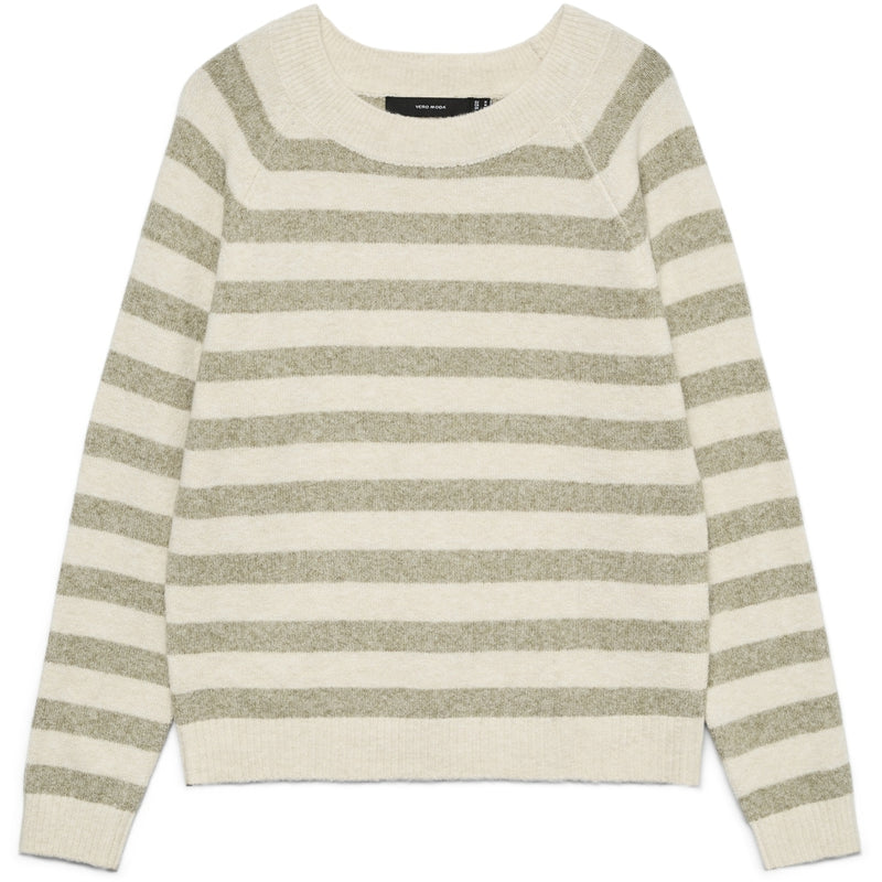 Vero Moda Vero Moda dam stickad VMDOFFY Knit Birch Stripes Mermaid