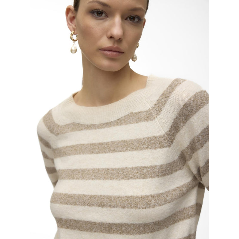 Vero Moda Vero Moda dam stickad VMDOFFY Knit Birch W. SEPIA TINT