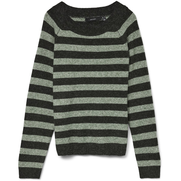 Vero Moda Vero Moda dam stickad VMDOFFY Knit Peat Stripes:W. LAUREL WREATH