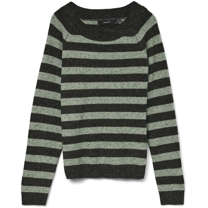 Vero Moda Vero Moda dam stickad VMDOFFY Knit Peat Stripes:W. LAUREL WREATH