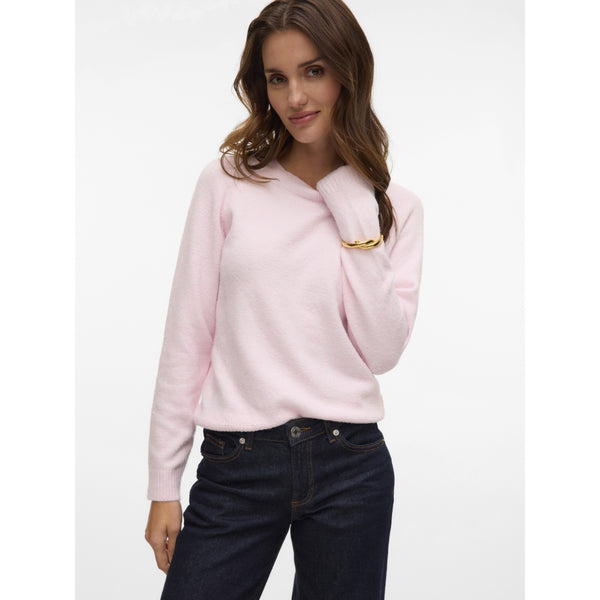 Vero Moda Vero Moda dam stickad VMDOFFY Knit Pink-A-Boo MELANGE