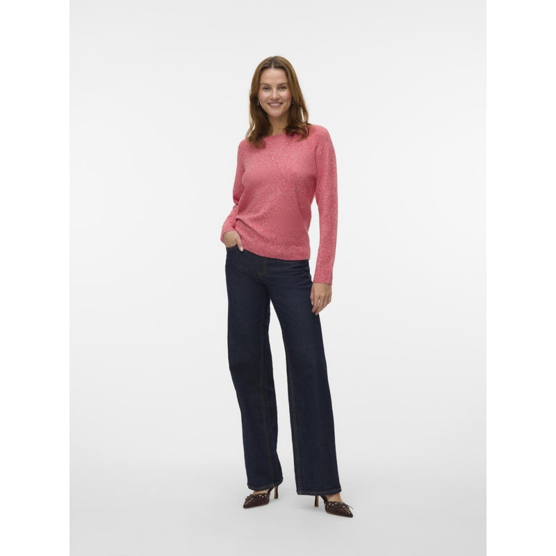 Vero Moda Vero Moda dam stickad VMDOFFY Knit Ribbon Red Detail:W. White Melange
