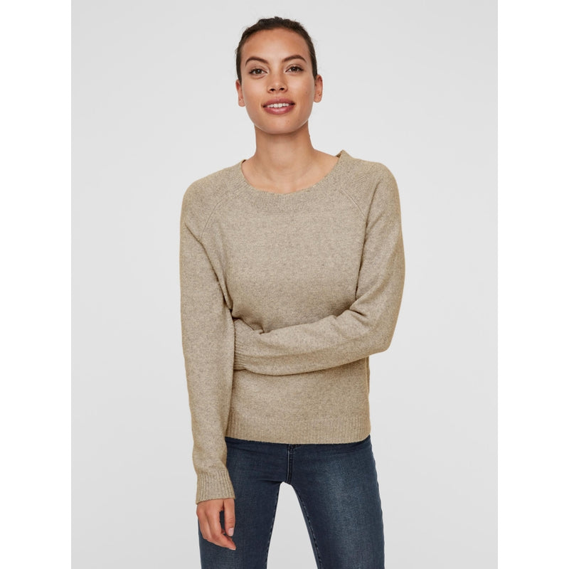 Vero Moda Vero Moda dam stickad VMDOFFY Knit Sepia Tint Melange