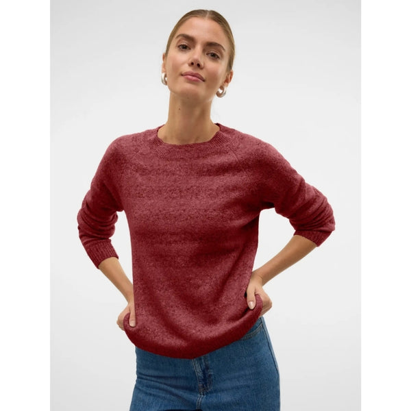 Vero Moda Vero Moda dam stickad VMDOFFY Knit Syrah White Melange