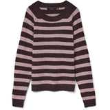Vero Moda Vero Moda dam stickad VMDOFFY Knit Winetasting Stripes:W. ROSE BROWN