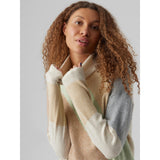 Vero Moda Vero Moda dam stickad VMDOFFY Knit Birch W. TOBACCO BROWN + RESEDA + IRISH CREAM + LG