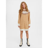 Vero Moda Vero Moda dam stickad klänningVMSIMONENEW Restudsalg Tan W. BIRCH + AZTEC