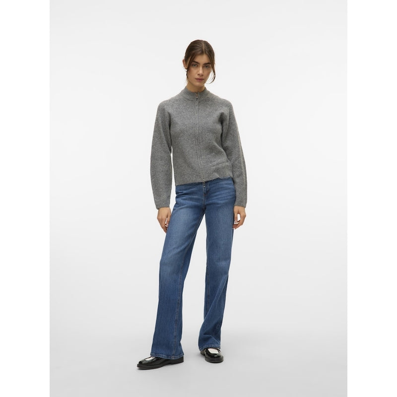 Vero Moda Vero Moda dam stickad kofta VMBANG Knit Medium grey melange