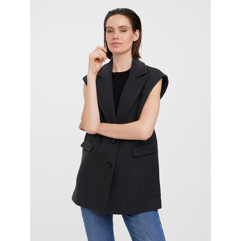 Vero Moda Vero Moda dam väst VMEDNA Vest Dark grey melange