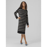 Vero Moda Vero Moda dam klänning VMJOANA Dress Black Stripes W. Birch