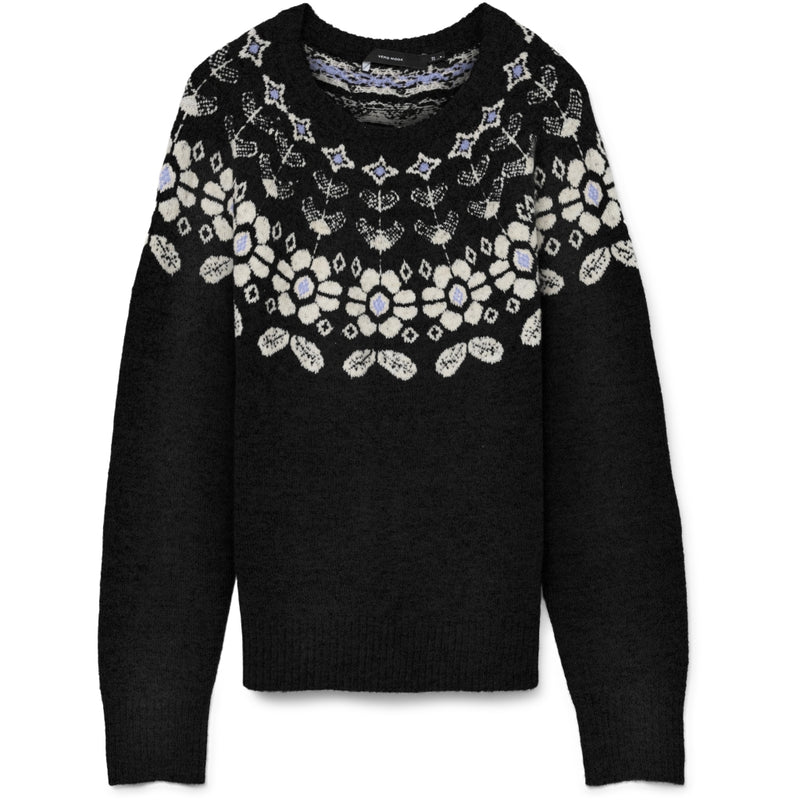Vero Moda Vero Moda damsticka VMSIMONE Knit Black Detail:W. BIRCH + BABY LAVENDER