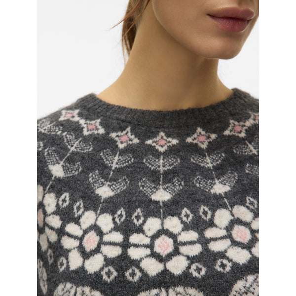 Vero Moda Vero Moda damsticka VMSIMONE Knit Dark Grey Melange Detail:W. BIRCH + ROSE