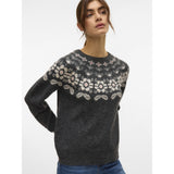 Vero Moda Vero Moda damsticka VMSIMONE Knit Dark Grey Melange Detail:W. BIRCH + ROSE