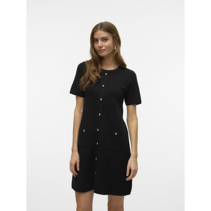 Vero Moda Vero Moda damstickad klänning VMJOHANNA Dress Black