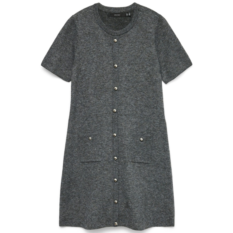 Vero Moda Vero Moda damstickad klänning VMJOHANNA Dress Medium grey melange