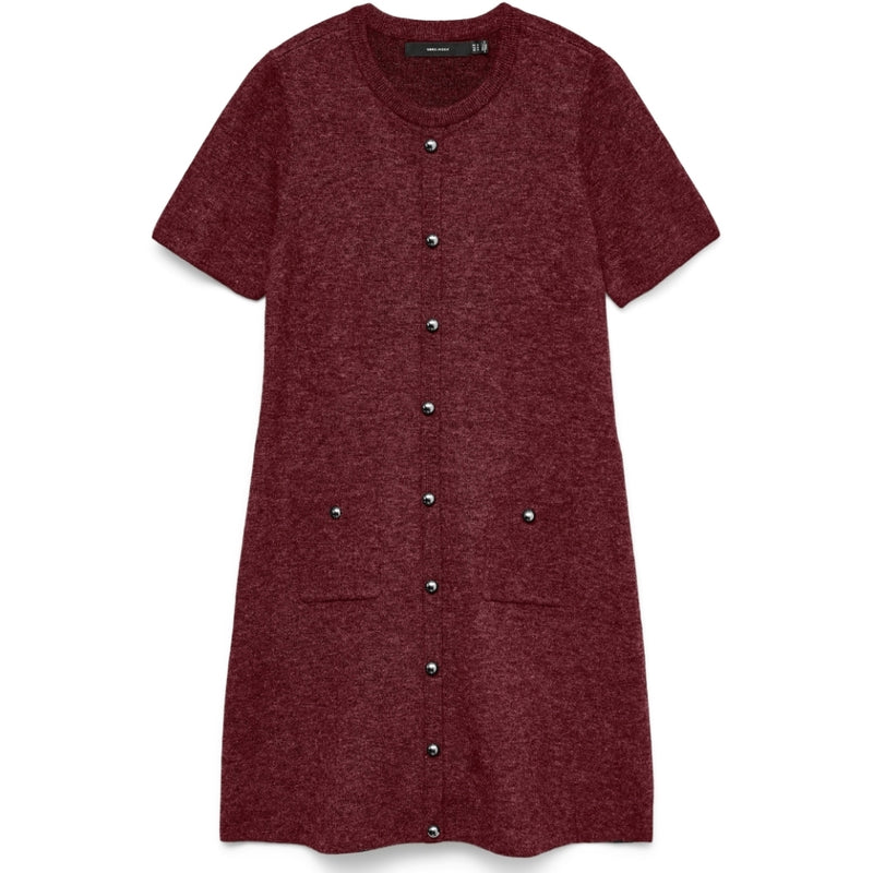 Vero Moda Vero Moda damstickad klänning VMJOHANNA Dress Tawny Port