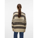 Vero Moda Vero Moda damstickad tröja VMAMPLE Knit Birch chocolate torte
