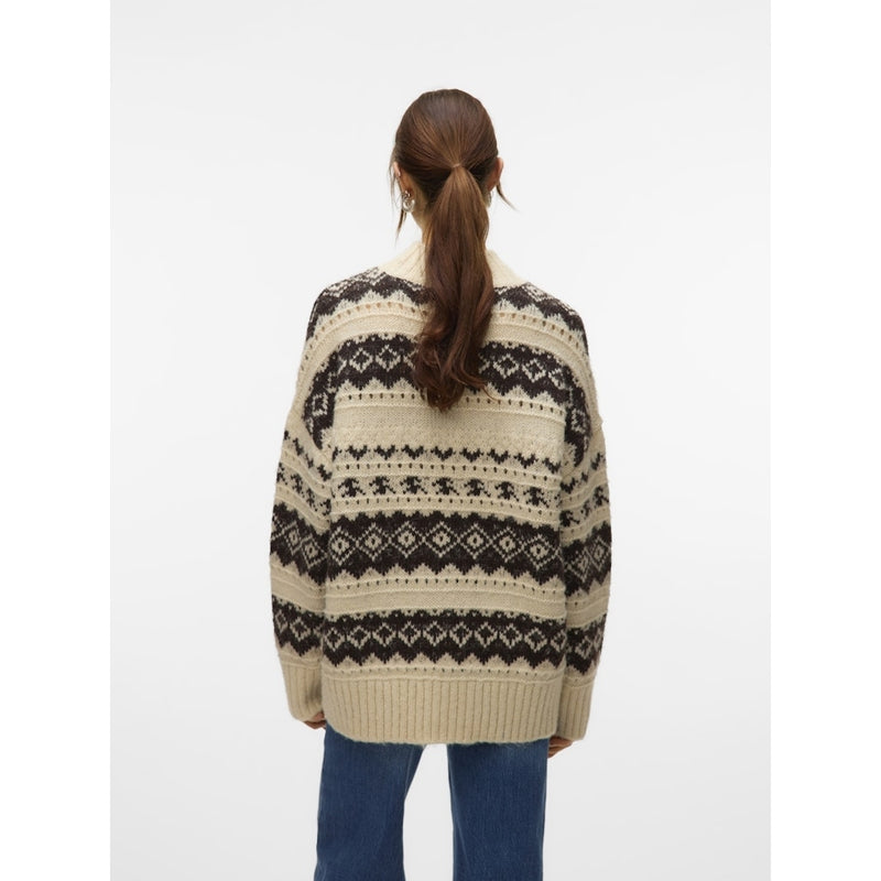Vero Moda Vero Moda damstickad tröja VMAMPLE Knit Birch chocolate torte