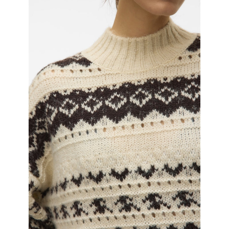 Vero Moda Vero Moda damstickad tröja VMAMPLE Knit Birch chocolate torte