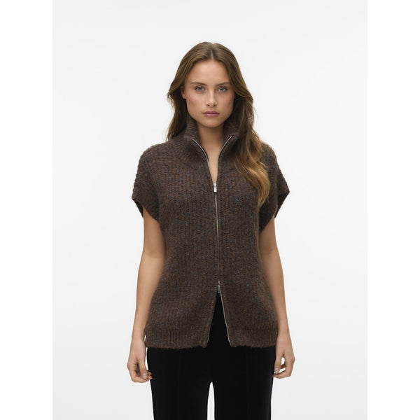 Vero Moda Vero Moda damstickad väst VMSALTY Vest Chocolate Torte