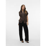 Vero Moda Vero Moda damstickad väst VMSALTY Vest Chocolate Torte