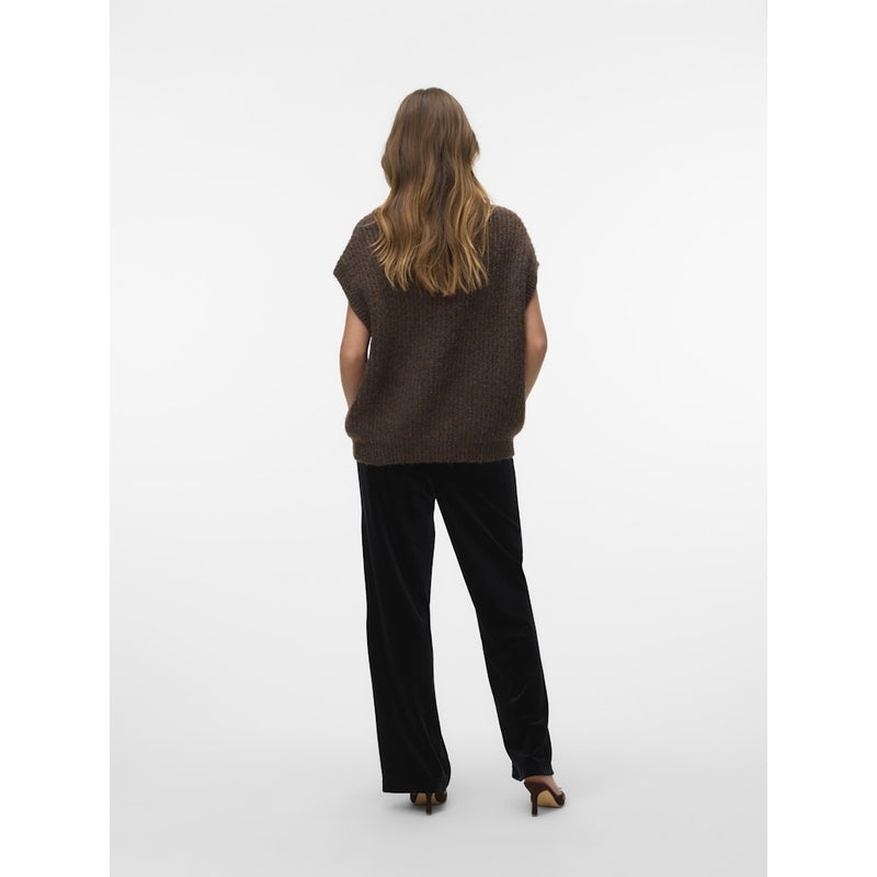 Vero Moda Vero Moda damstickad väst VMSALTY Vest Chocolate Torte