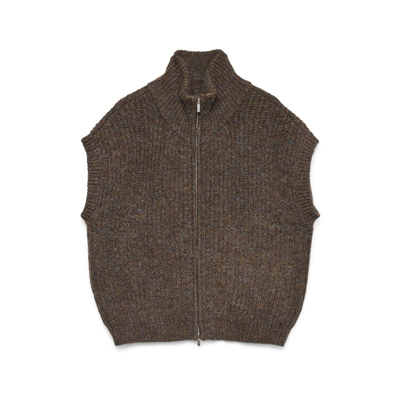 Vero Moda Vero Moda damstickad väst VMSALTY Vest Chocolate Torte