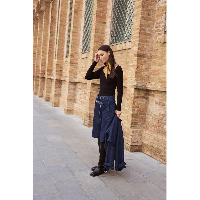 VILA Vila dam denim shorts VIADONA Shorts Dark Blue Denim