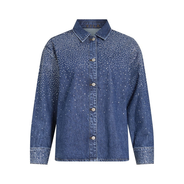 VILA Vila dam denimskjorta VIPAL Shirt Medium blue denim