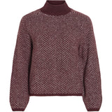 VILA Vila dam stickat VILORY Knit Port Royale Pattern EGGNOG MELANGE