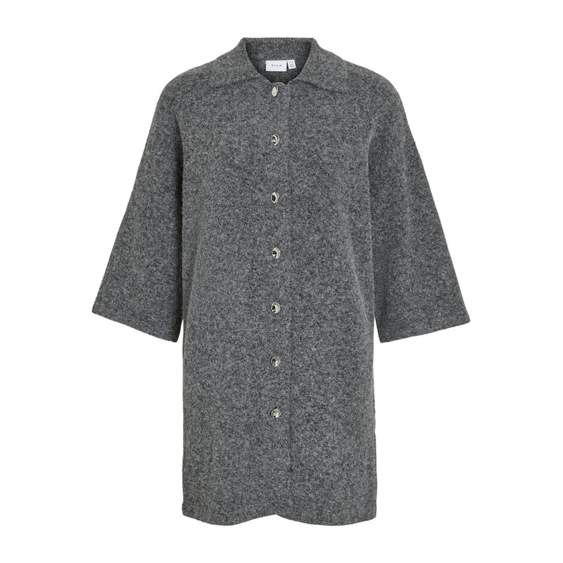 VILA Vila damstickad klänning VILAURI Knit Medium grey melange