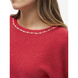 VILA Vila damstickad tröja VISTELLA Knit Hibiscus