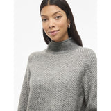 VILA Vila damstickat VILORY Knit Medium grey melange