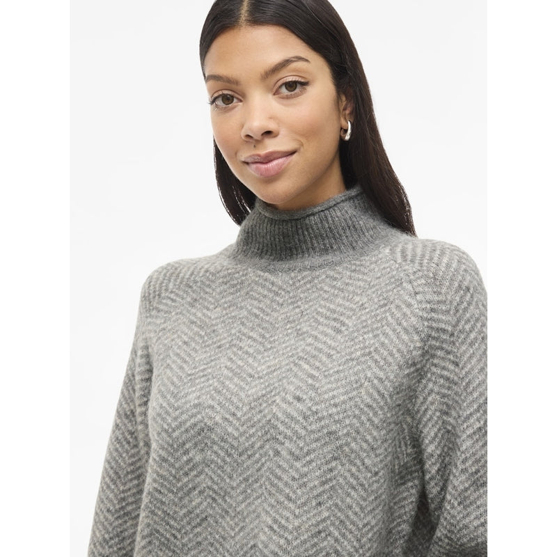 VILA Vila damstickat VILORY Knit Medium grey melange