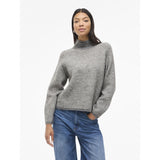 VILA Vila damstickat VILORY Knit Medium grey melange