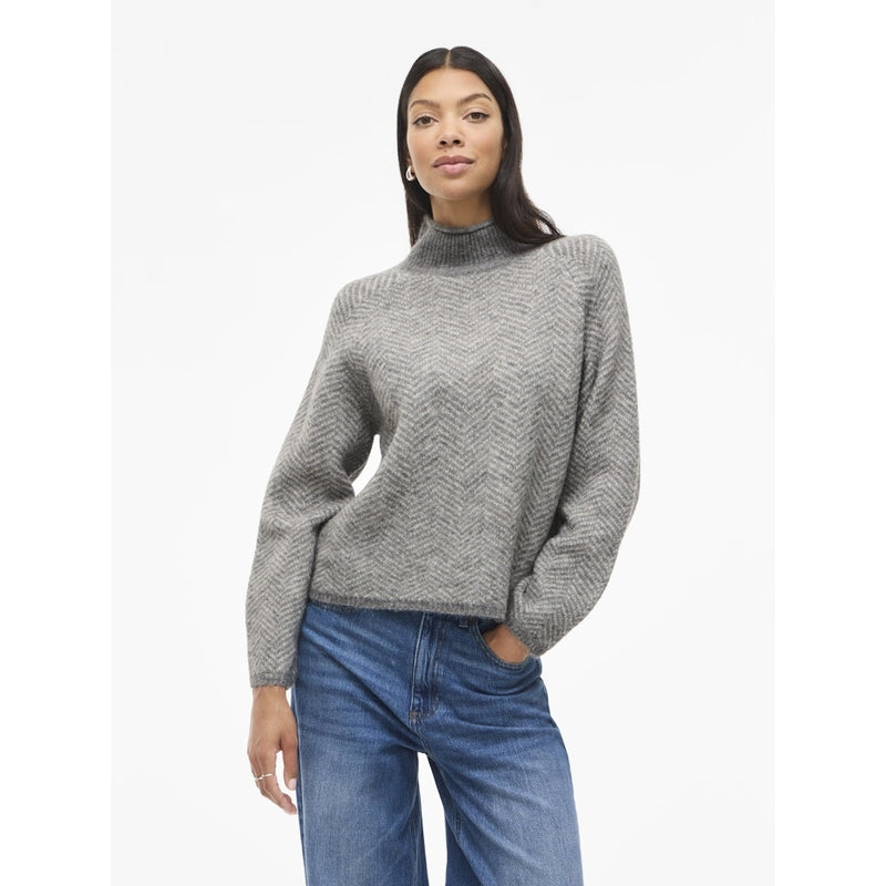 VILA Vila damstickat VILORY Knit Medium grey melange