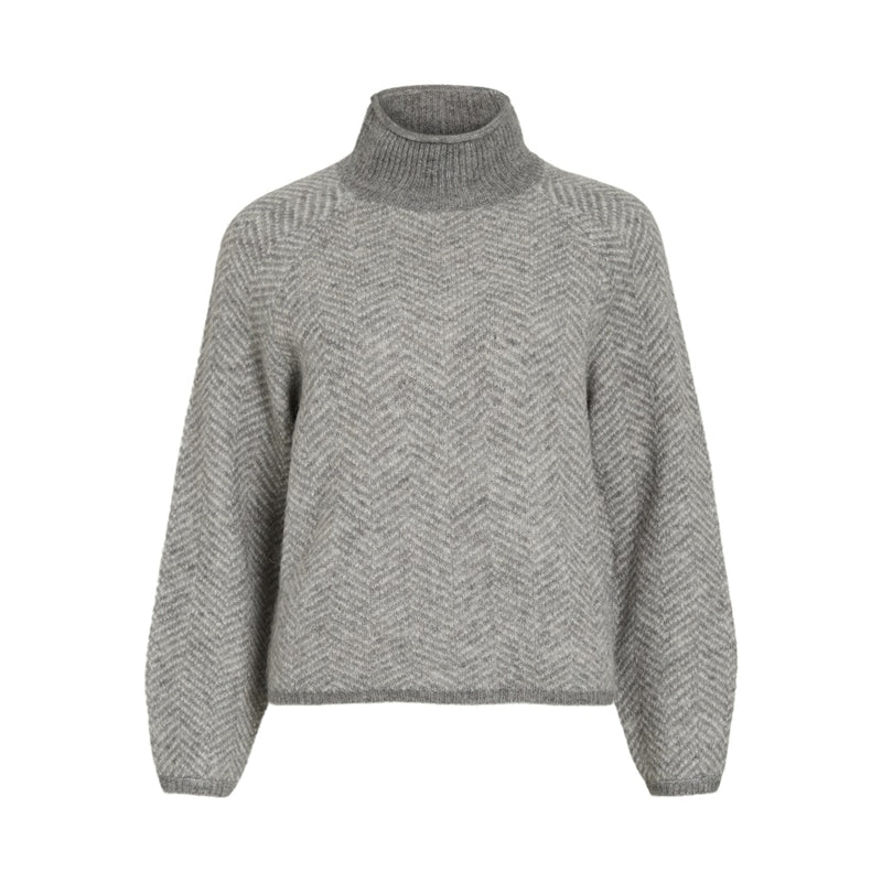 VILA Vila damstickat VILORY Knit Medium grey melange