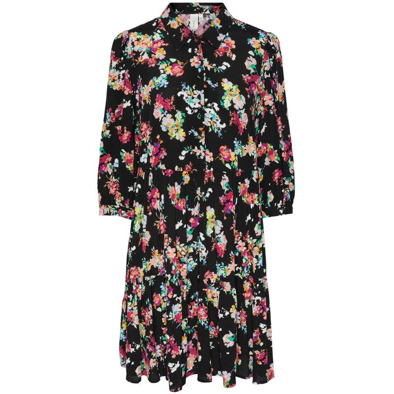 Y.A.S Y.A.S dam klänning YASERIKA Dress Black Aloma print