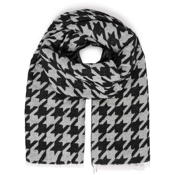 b.young b.young dam halsduk BYVILEAVES Scarf Black Mix
