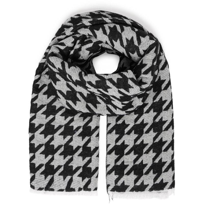 b.young b.young dam halsduk BYVILEAVES Scarf Black Mix