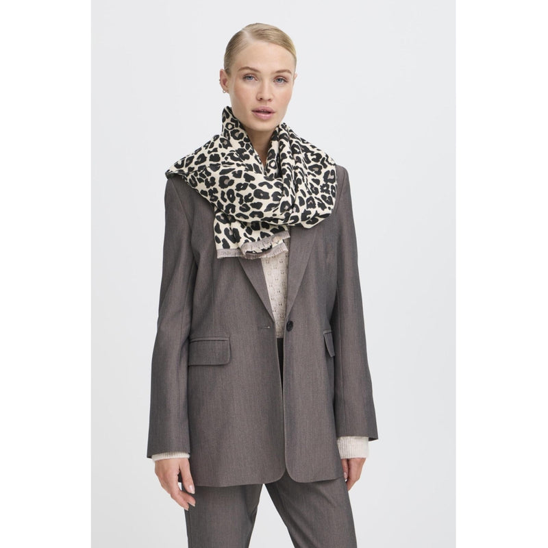 b.young b.young dam halsduk BYVILEOPARD Scarf Black Mix