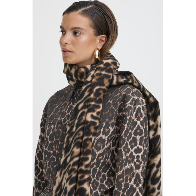 b.young b.young dam halsduk BYWEOPARD Scarf Black Mix